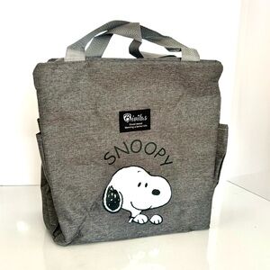 Snoopy Gray Canvas Lunch Bag